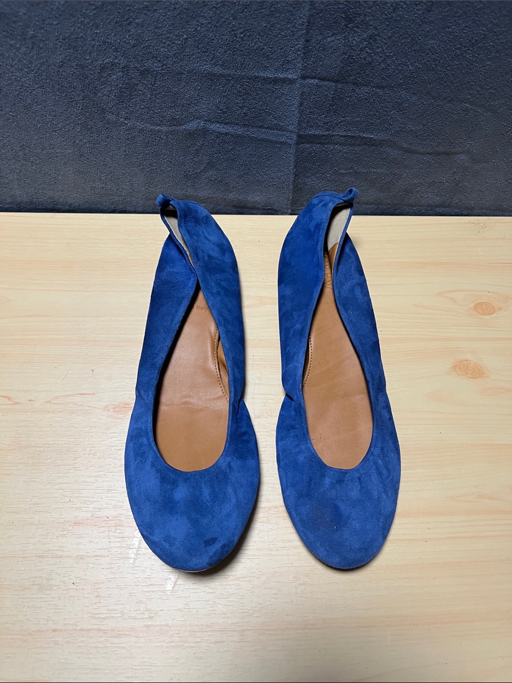 J.Crew Cece Size 9 Made in Italy Blue Suede Leather Ballet Flats Classic Preppy